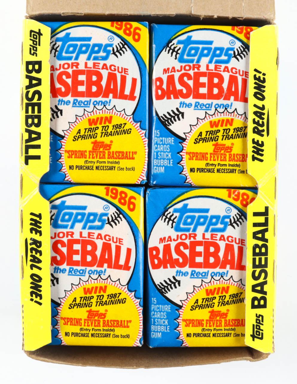 1986 Topps "The Real One" Bubble Gum Baseball Cards with (36) Packs at PristineAuction.com 1986 Topps "The Real One" Bubble Gum Baseball Cards with (36) Packs at PristineAuction.com
