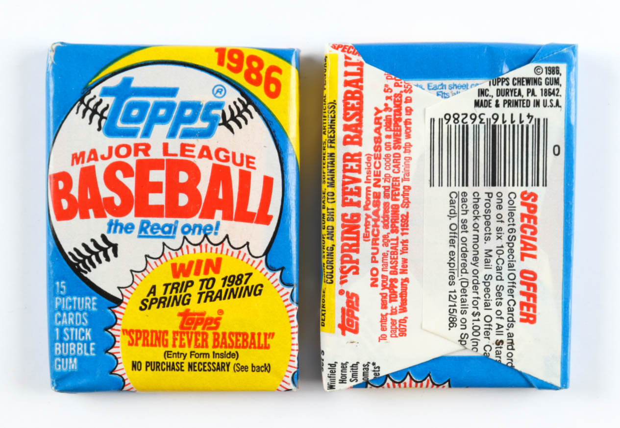 1986 Topps "The Real One" Bubble Gum Baseball Cards with (36) Packs at PristineAuction.com 1986 Topps "The Real One" Bubble Gum Baseball Cards with (36) Packs at PristineAuction.com
