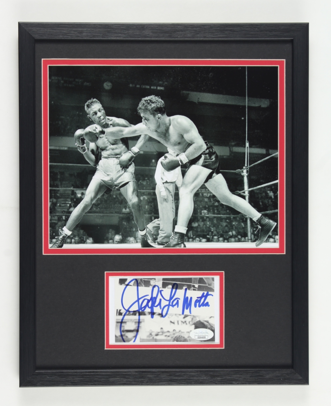 Jake Lamotta Signed 12x15 Custom Framed Cut Display (JSA COA) at PristineAuction.com Jake Lamotta Signed 12x15 Custom Framed Cut Display (JSA COA) at PristineAuction.com