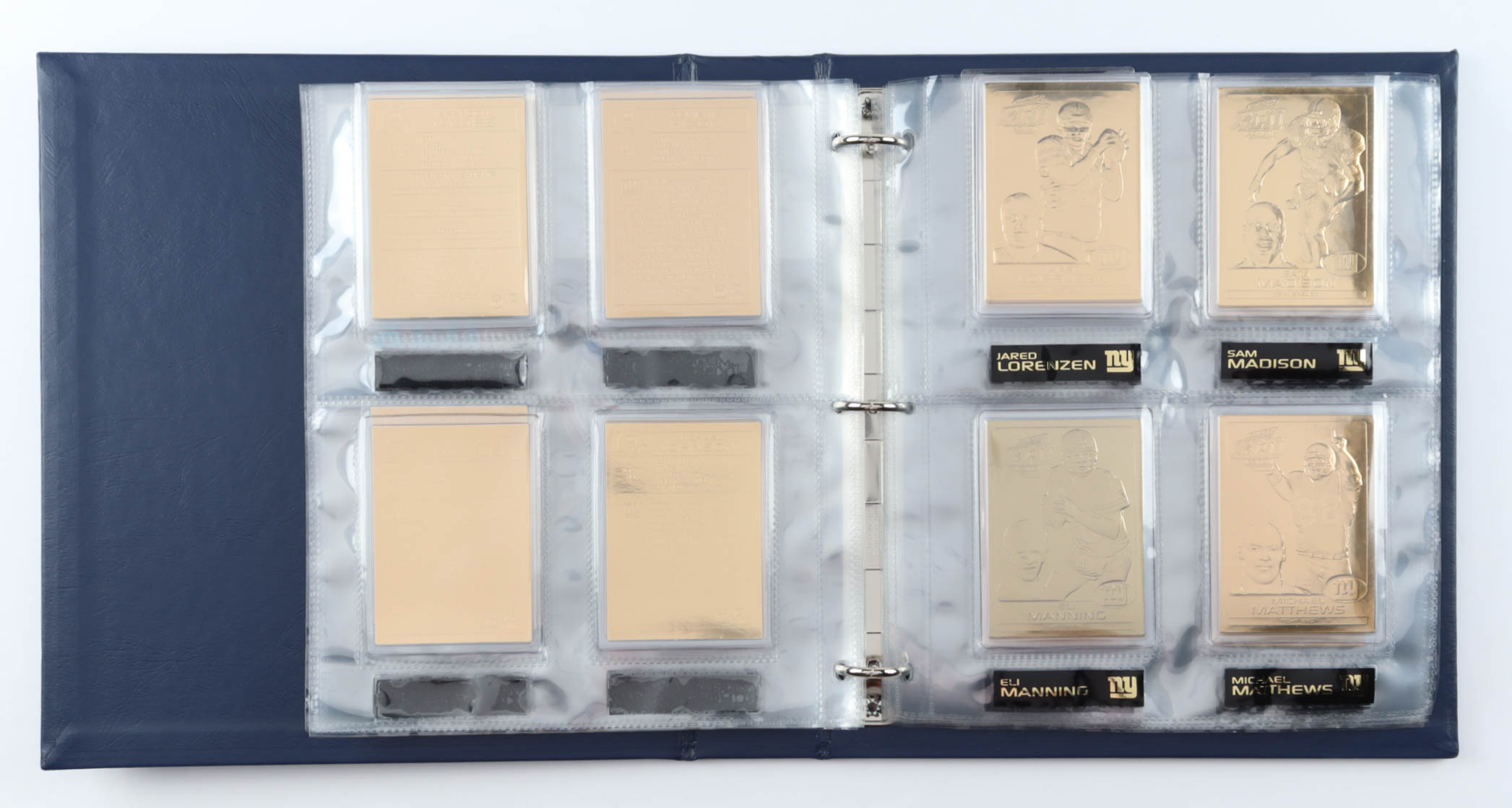 Giants Super Bowl XLII Champion Danbury Mint 22kt Gold Football Card Set in Original Binder at PristineAuction.com Giants Super Bowl XLII Champion Danbury Mint 22kt Gold Football Card Set in Original Binder at PristineAuction.com