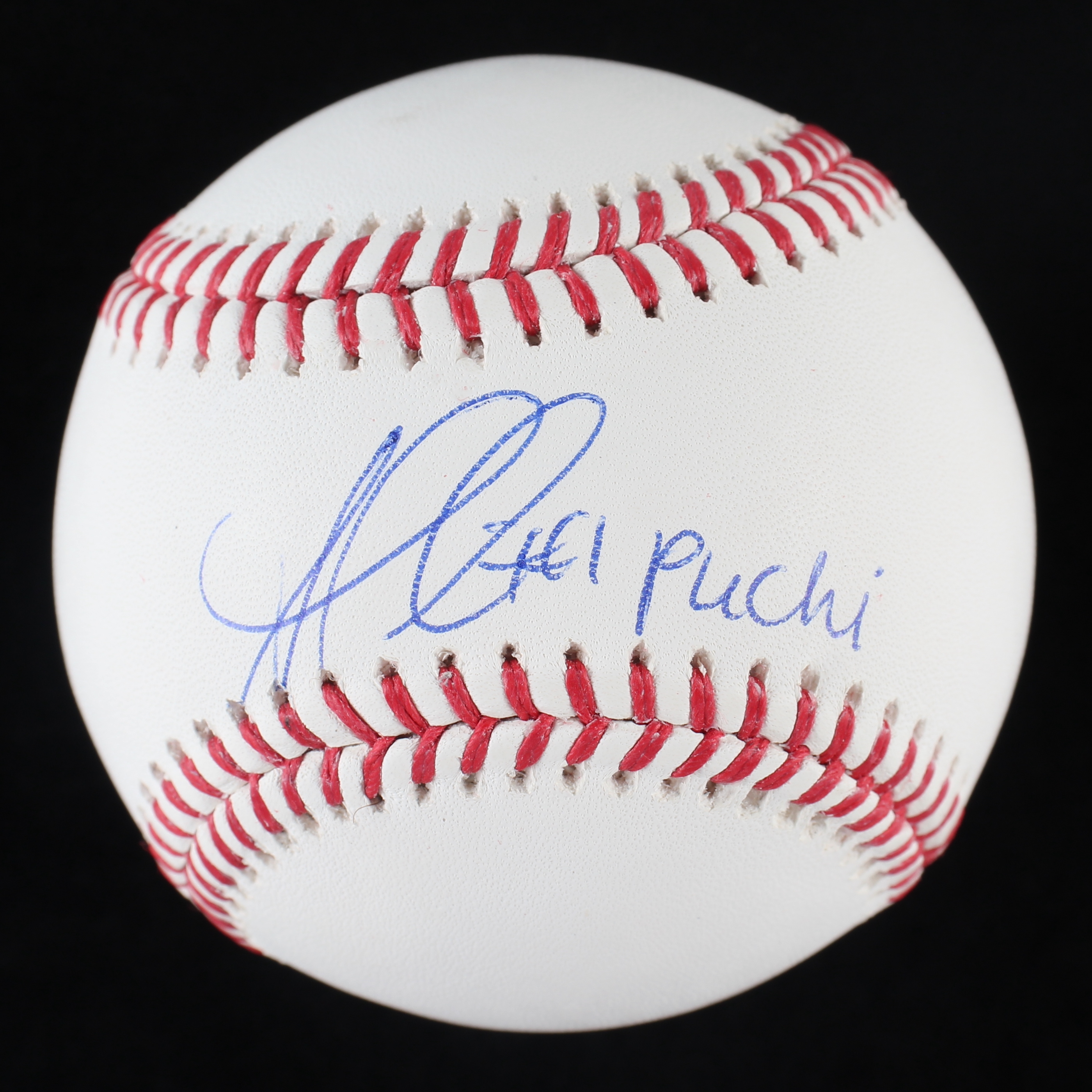 Ozzie Albies Signed OML Baseball Inscribed "Puchi" (JSA COA & USA SM COA) at PristineAuction.com Ozzie Albies Signed OML Baseball Inscribed "Puchi" (JSA COA & USA SM COA) at PristineAuction.com