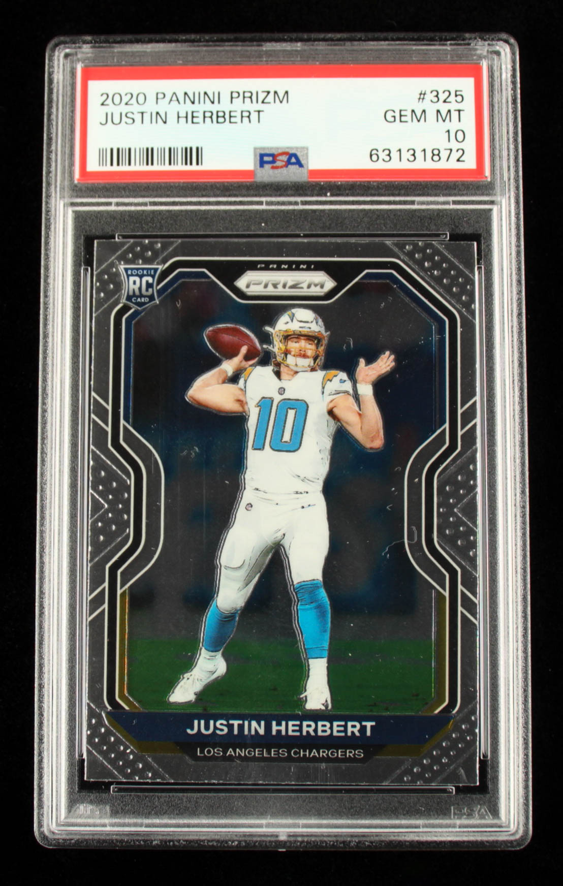 Justin Herbert 2020 Panini Prizm Prizms #325 (PSA 10) at PristineAuction.com Justin Herbert 2020 Panini Prizm Prizms #325 (PSA 10) at PristineAuction.com