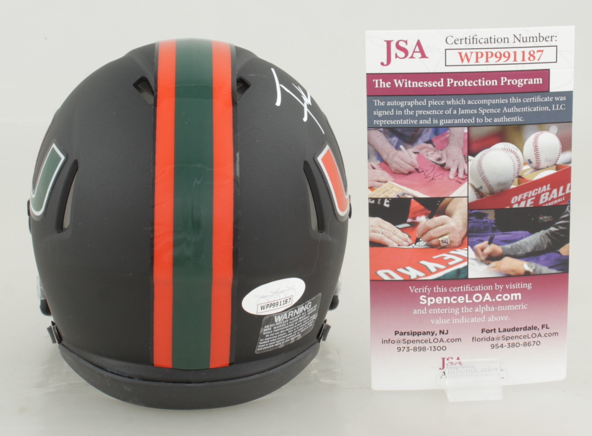 Frank Gore Signed Miami Hurricanes Matte Black Speed Mini Helmet (JSA) at PristineAuction.com Frank Gore Signed Miami Hurricanes Matte Black Speed Mini Helmet (JSA) at PristineAuction.com