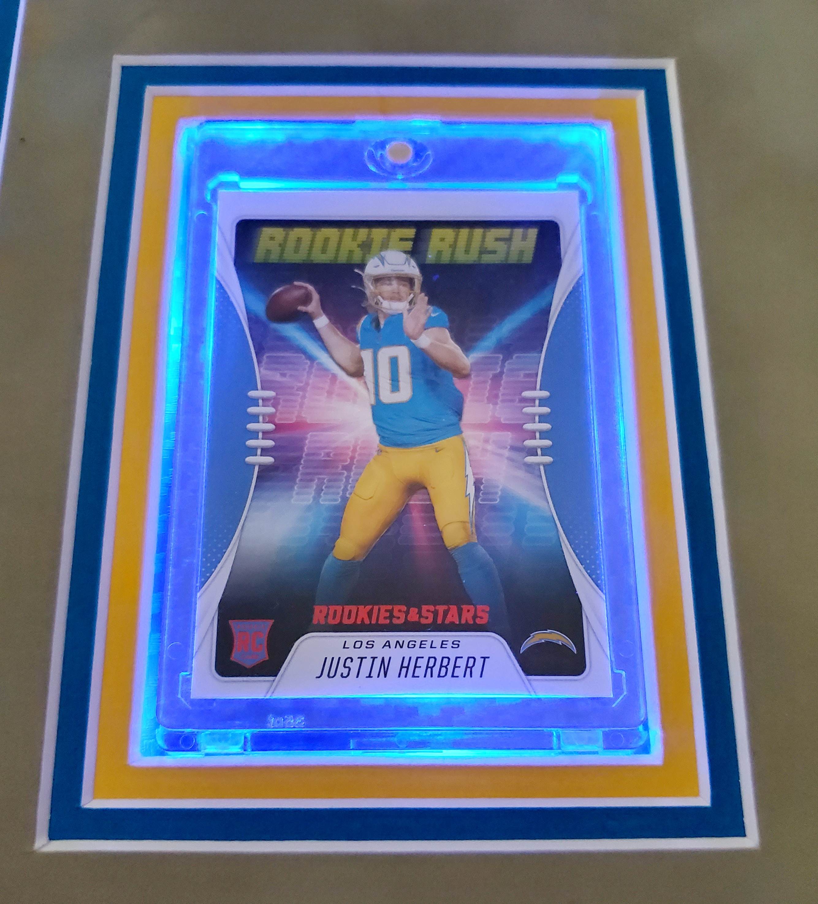 Justin Herbert Signed Chargers 35x43 Custom Framed LED-Backlit Jersey Display (Fanatics) at PristineAuction.com Justin Herbert Signed Chargers 35x43 Custom Framed LED-Backlit Jersey Display (Fanatics) at PristineAuction.com