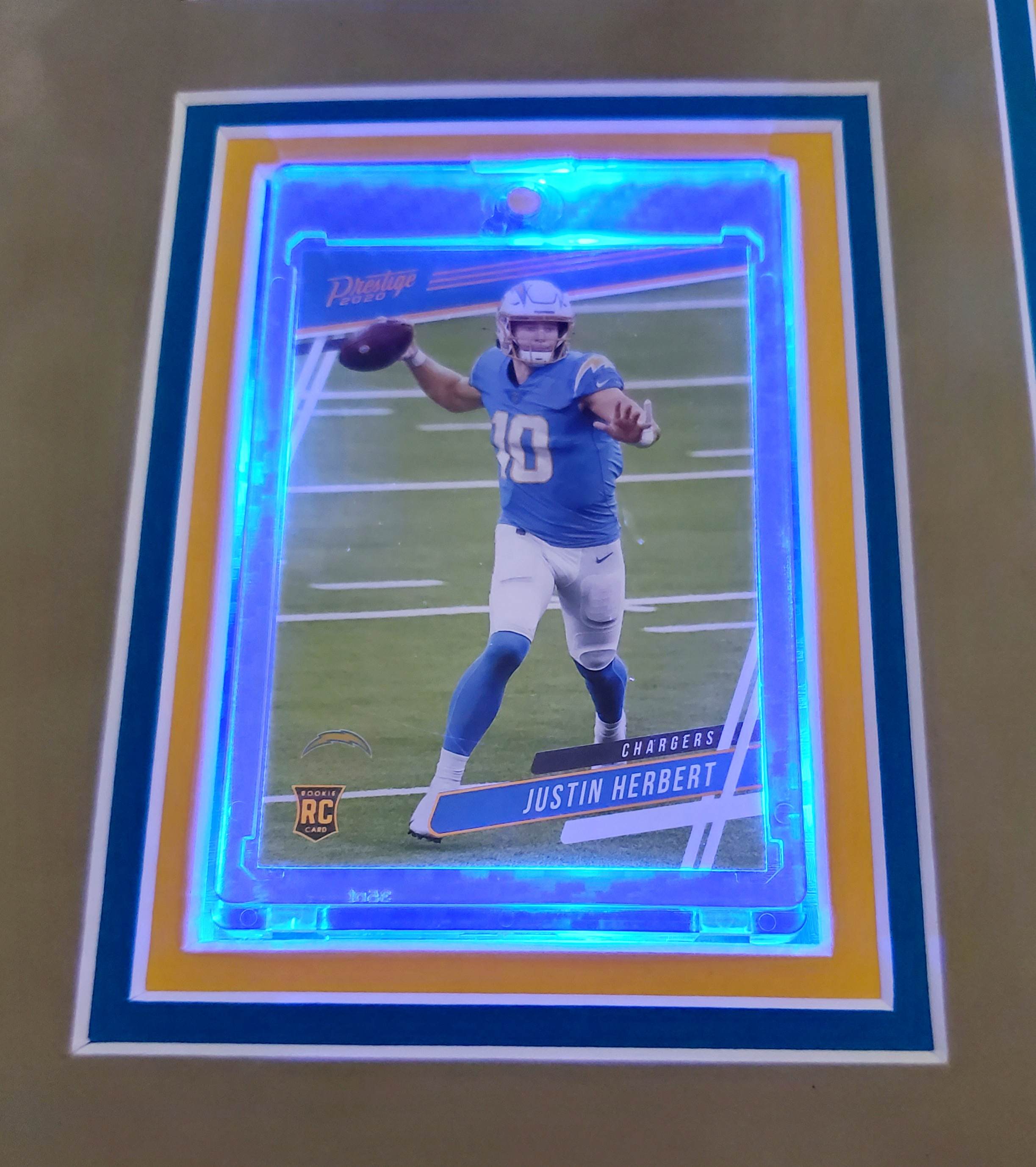 Justin Herbert Signed Chargers 35x43 Custom Framed LED-Backlit Jersey Display (Fanatics) at PristineAuction.com Justin Herbert Signed Chargers 35x43 Custom Framed LED-Backlit Jersey Display (Fanatics) at PristineAuction.com