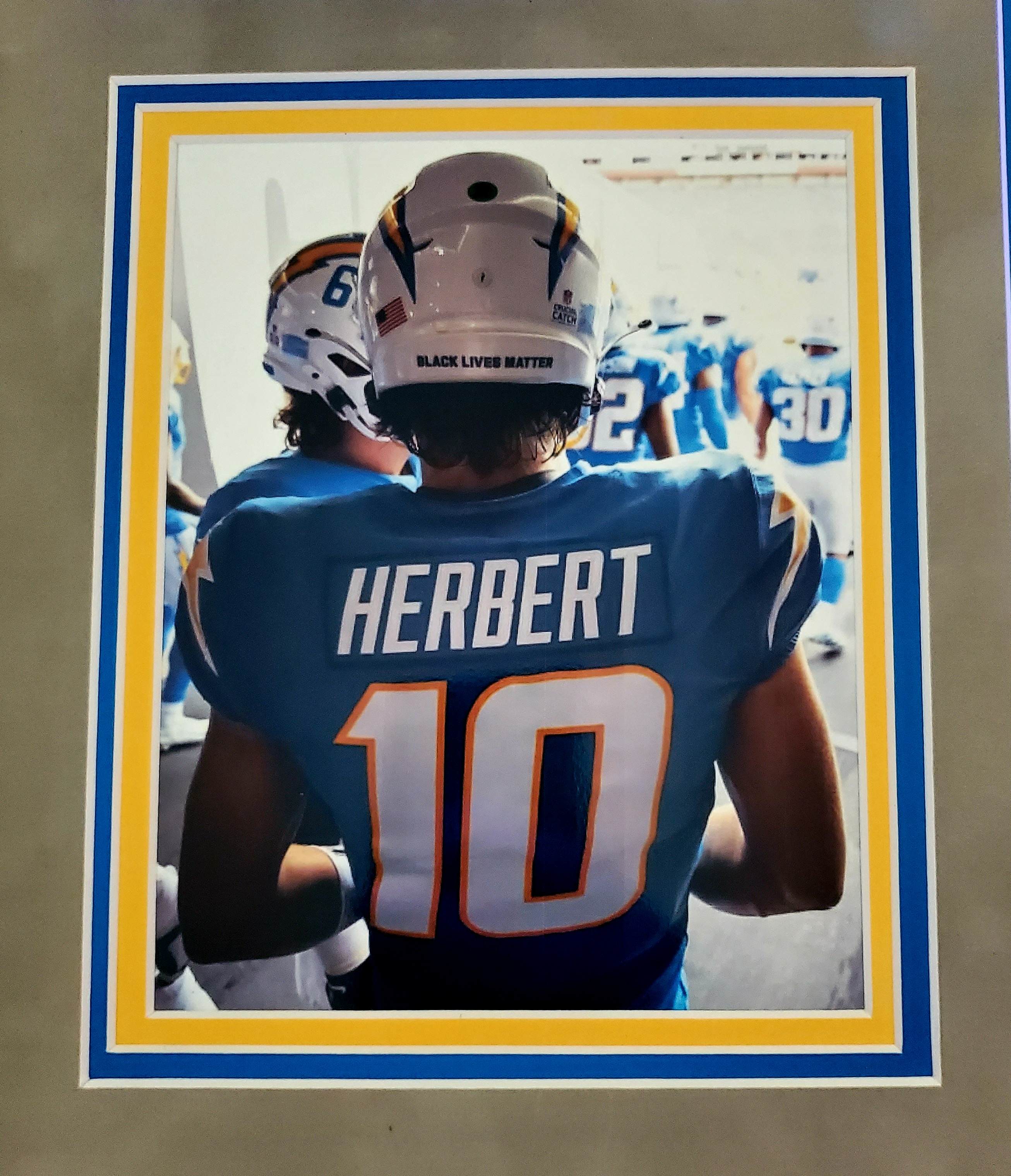 Justin Herbert Signed Chargers 35x43 Custom Framed LED-Backlit Jersey Display (Fanatics) at PristineAuction.com Justin Herbert Signed Chargers 35x43 Custom Framed LED-Backlit Jersey Display (Fanatics) at PristineAuction.com