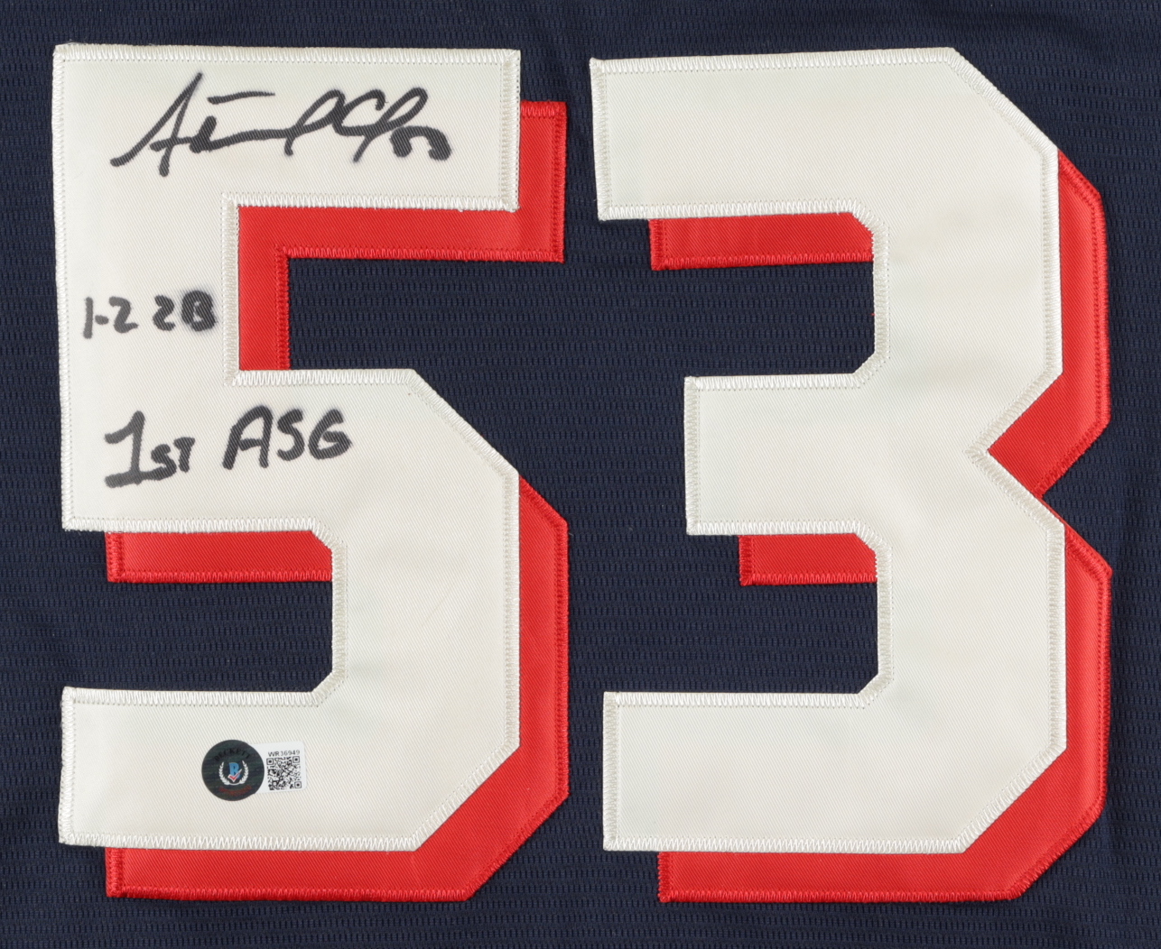 Adolis Garcia Signed Rangers All-Star Game Jersey Inscribed "1st ASG" & "1-2 2B" (Beckett) at PristineAuction.com Adolis Garcia Signed Rangers All-Star Game Jersey Inscribed "1st ASG" & "1-2 2B" (Beckett) at PristineAuction.com