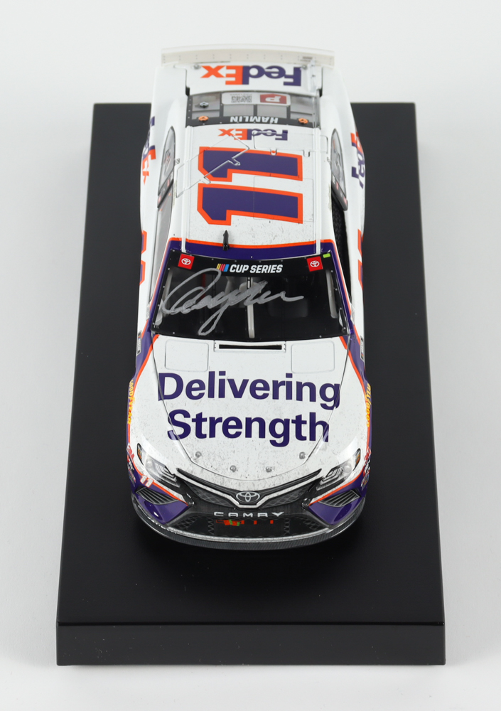 Denny Hamlin Signed 2020 NASCAR #11 FedEx Delivering Strength - Darlington Win - Raced Version - 1:24 Premium Action Diecast Car (PA) at PristineAuction.com Denny Hamlin Signed 2020 NASCAR #11 FedEx Delivering Strength - Darlington Win - Raced Version - 1:24 Premium Action Diecast Car (PA) at PristineAuction.com