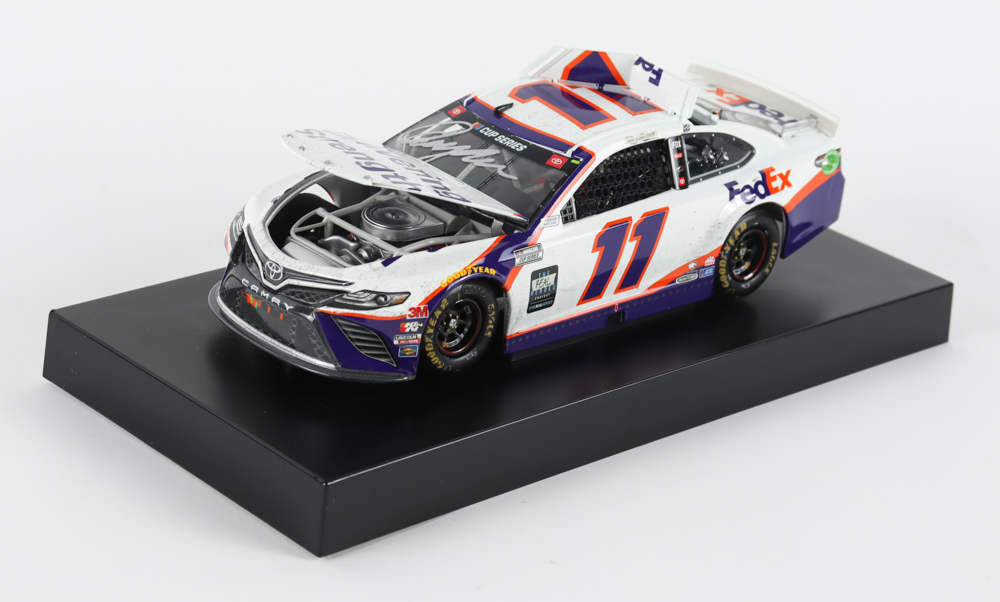 Denny Hamlin Signed 2020 NASCAR #11 FedEx Delivering Strength - Darlington Win - Raced Version - 1:24 Premium Action Diecast Car (PA) at PristineAuction.com Denny Hamlin Signed 2020 NASCAR #11 FedEx Delivering Strength - Darlington Win - Raced Version - 1:24 Premium Action Diecast Car (PA) at PristineAuction.com