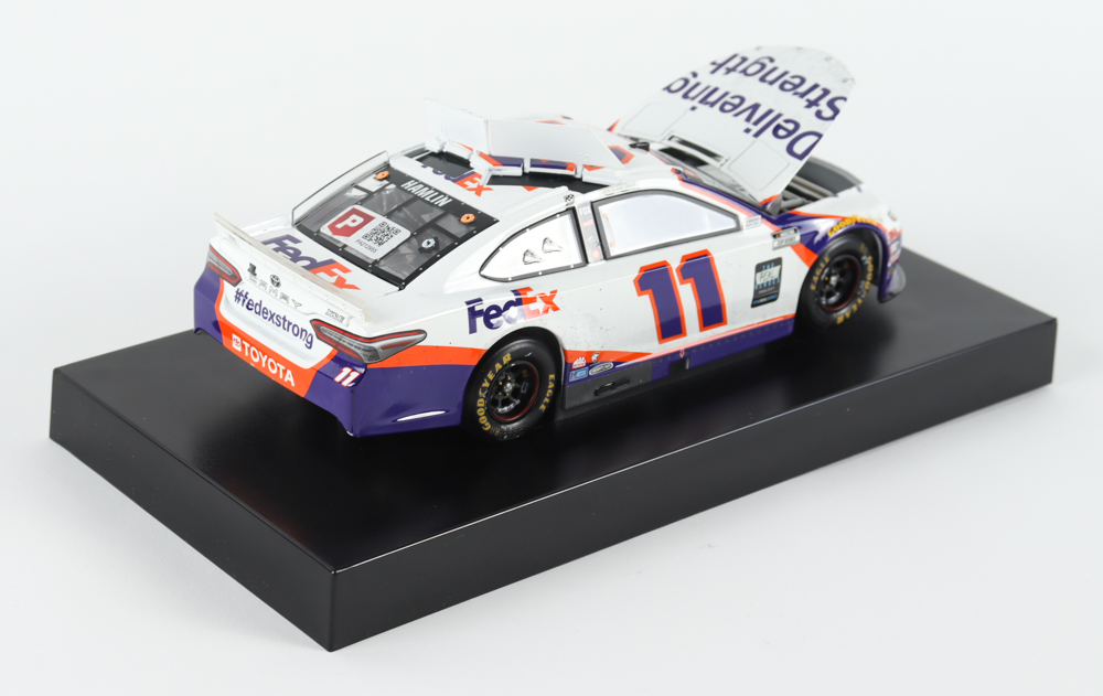 Denny Hamlin Signed 2020 NASCAR #11 FedEx Delivering Strength - Darlington Win - Raced Version - 1:24 Premium Action Diecast Car (PA) at PristineAuction.com Denny Hamlin Signed 2020 NASCAR #11 FedEx Delivering Strength - Darlington Win - Raced Version - 1:24 Premium Action Diecast Car (PA) at PristineAuction.com