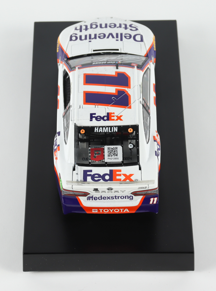 Denny Hamlin Signed 2020 NASCAR #11 FedEx Delivering Strength - Darlington Win - Raced Version - 1:24 Premium Action Diecast Car (PA) at PristineAuction.com Denny Hamlin Signed 2020 NASCAR #11 FedEx Delivering Strength - Darlington Win - Raced Version - 1:24 Premium Action Diecast Car (PA) at PristineAuction.com