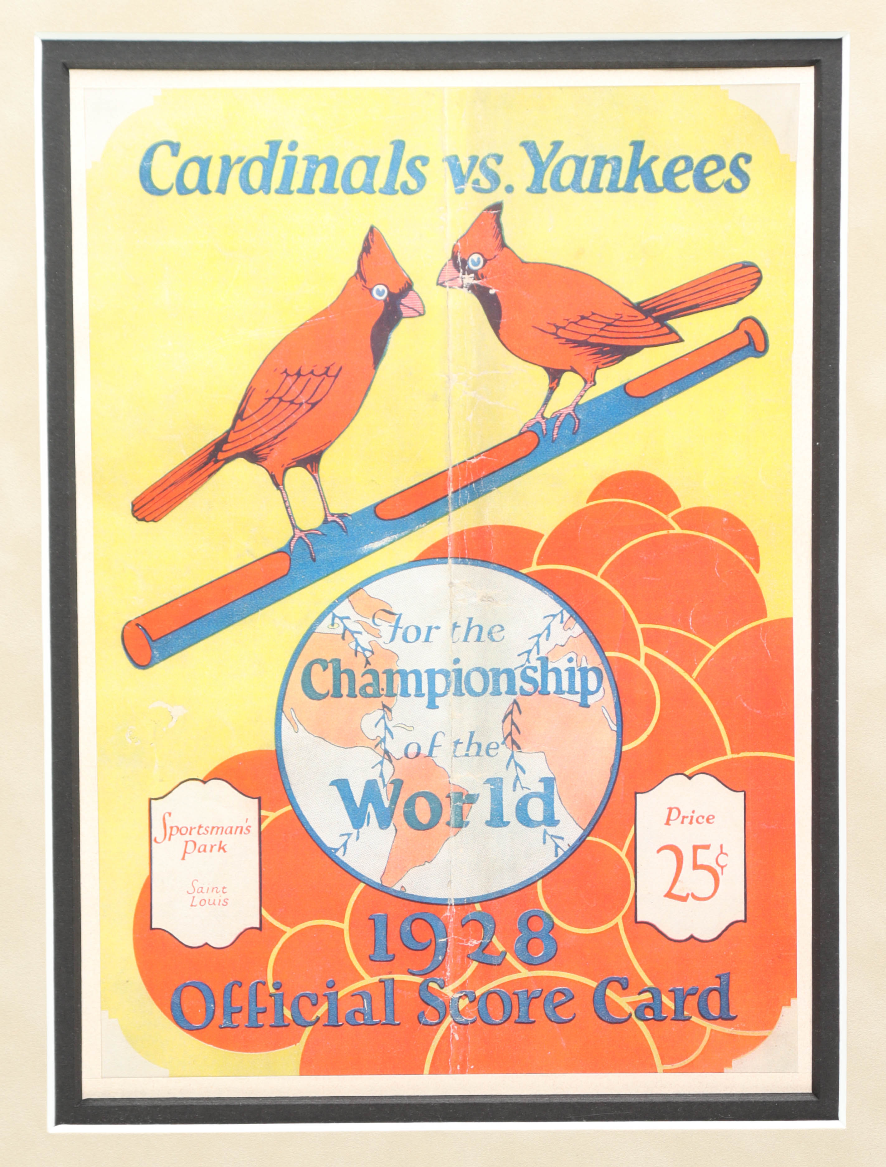 1928 World Series 31x43 Custom Score Card Display Signed by (7) Including Lou Gehrig, Miller Huggins, Waite Hoyt, Jacob Rupert (JSA LOA) at PristineAuction.com 1928 World Series 31x43 Custom Score Card Display Signed by (7) Including Lou Gehrig, Miller Huggins, Waite Hoyt, Jacob Rupert (JSA LOA) at PristineAuction.com