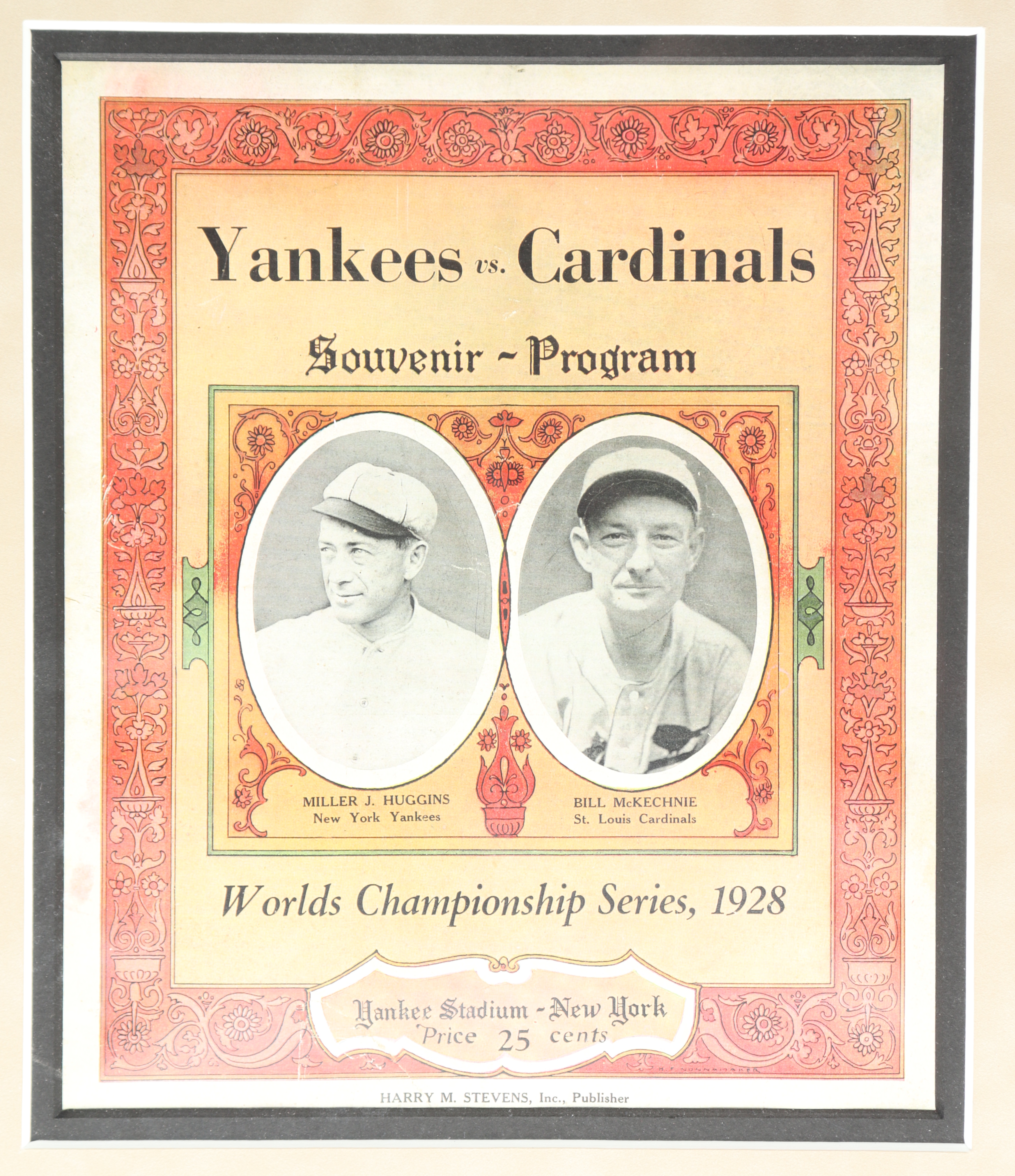 1928 World Series 31x43 Custom Score Card Display Signed by (7) Including Lou Gehrig, Miller Huggins, Waite Hoyt, Jacob Rupert (JSA LOA) at PristineAuction.com 1928 World Series 31x43 Custom Score Card Display Signed by (7) Including Lou Gehrig, Miller Huggins, Waite Hoyt, Jacob Rupert (JSA LOA) at PristineAuction.com