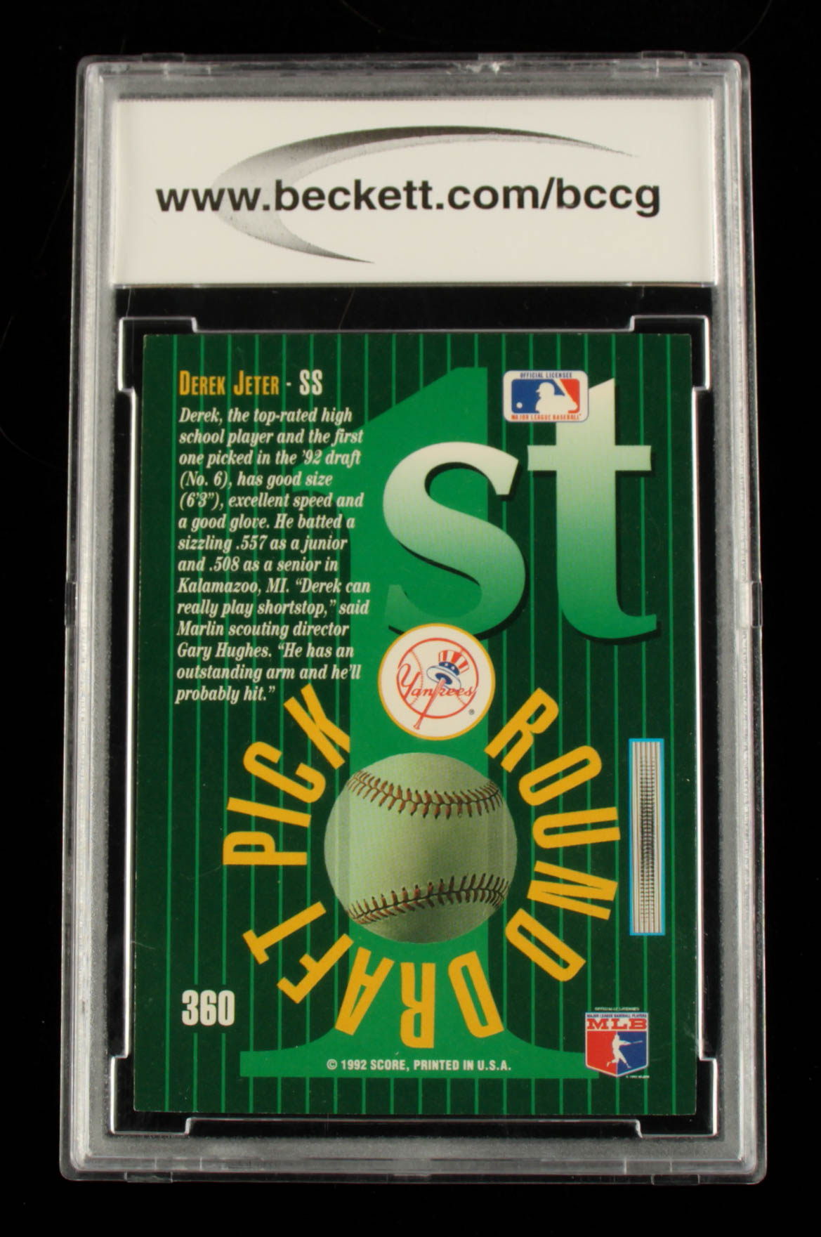 Derek Jeter 1993 Select #360 RC (BCCG 10) at PristineAuction.com Derek Jeter 1993 Select #360 RC (BCCG 10) at PristineAuction.com