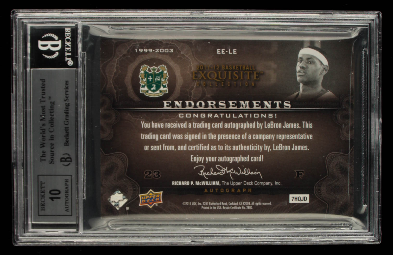 LeBron James 2011-12 Exquisite Collection Endorsements #EELE #28/50 (BGS 8.5) at PristineAuction.com LeBron James 2011-12 Exquisite Collection Endorsements #EELE #28/50 (BGS 8.5) at PristineAuction.com