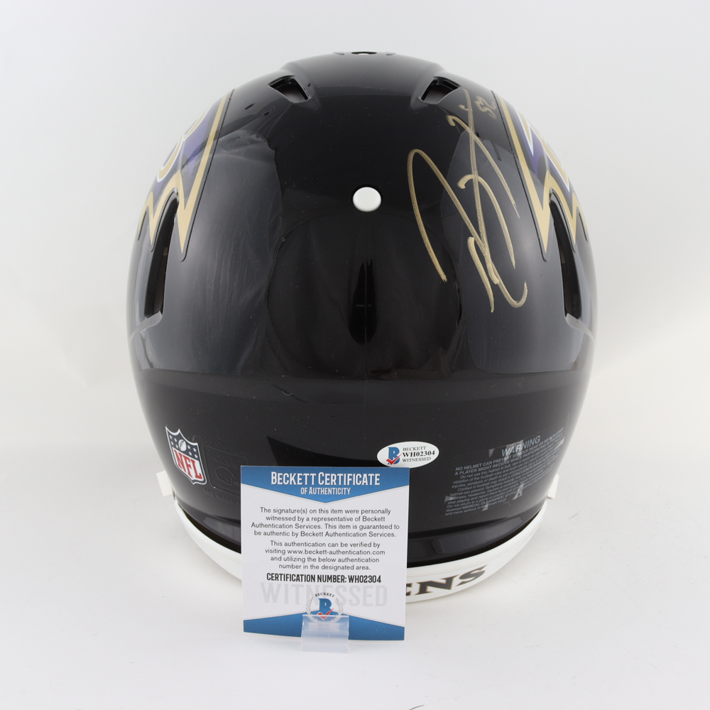 Ray Lewis Signed Ravens Full-Size Authentic On-Field Speed Helmet (Beckett COA) at PristineAuction.com Ray Lewis Signed Ravens Full-Size Authentic On-Field Speed Helmet (Beckett COA) at PristineAuction.com