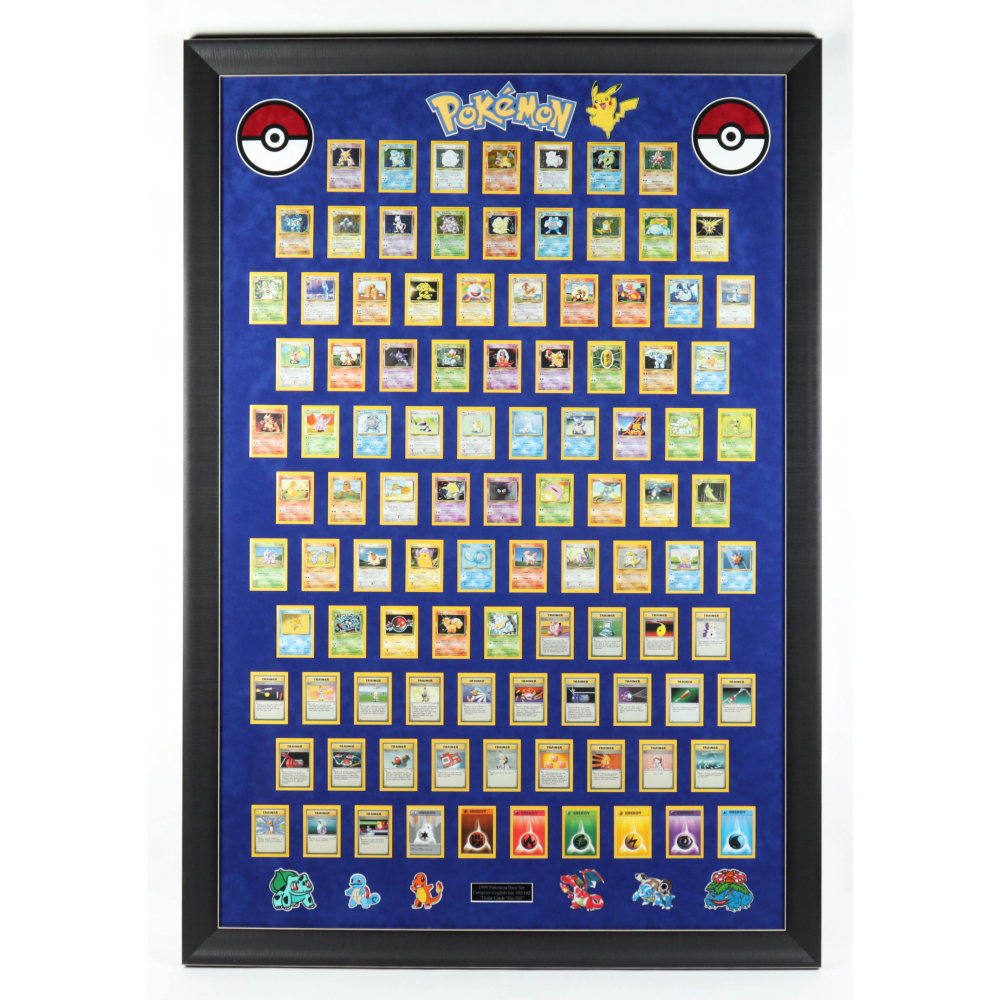 Pokemon 1999 Complete Base Set Unlimited 44.5x64.5 Custom Framed Set