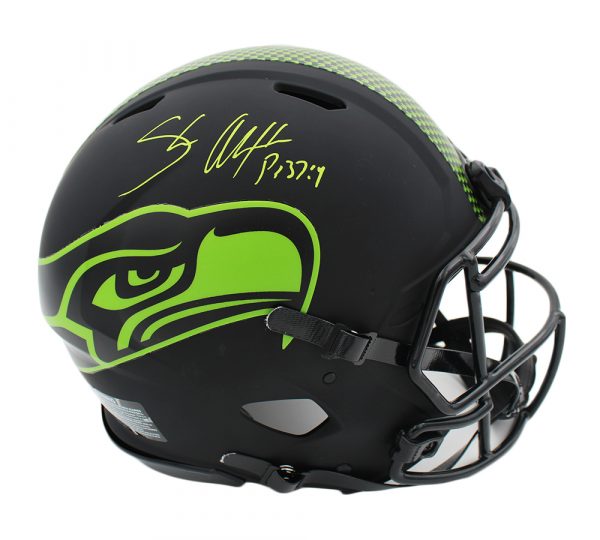 Shaun Alexander Signed Seahawks Full-Size Authentic On-Field Eclipse Alternate Speed Helmet (Radtke) at PristineAuction.com Shaun Alexander Signed Seahawks Full-Size Authentic On-Field Eclipse Alternate Speed Helmet (Radtke) at PristineAuction.com