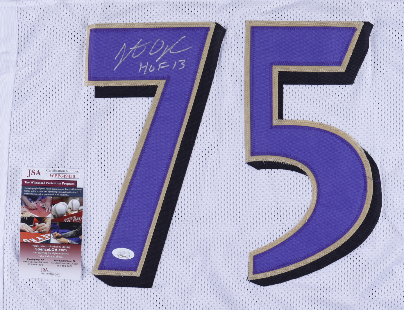 Jonathan Ogden Signed Career Highlight Stat Jersey (JSA COA) at PristineAuction.com Jonathan Ogden Signed Career Highlight Stat Jersey (JSA COA) at PristineAuction.com