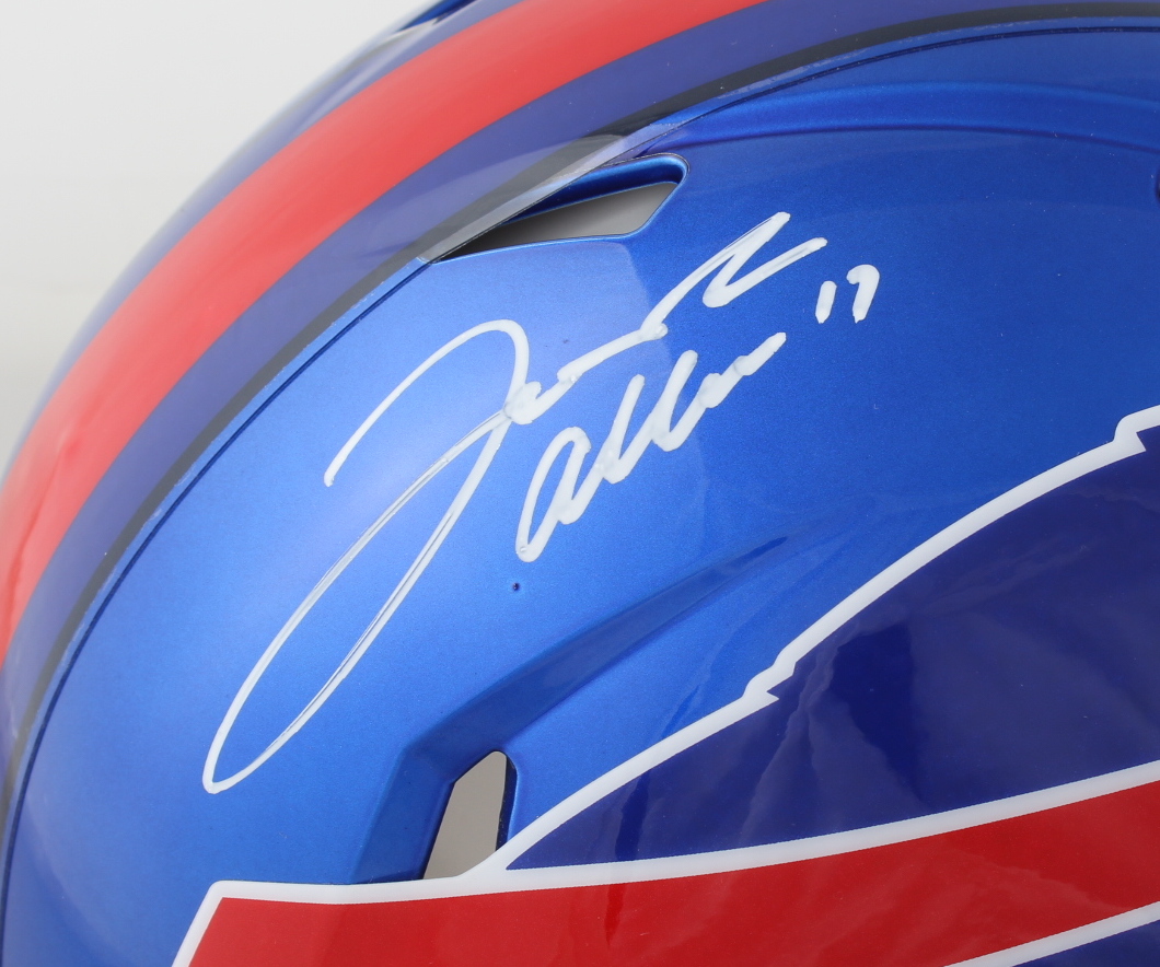 Josh Allen Signed Bills Full-Size Authentic On-Field Flash Alternate Speed Helmet (Beckett) at PristineAuction.com Josh Allen Signed Bills Full-Size Authentic On-Field Flash Alternate Speed Helmet (Beckett) at PristineAuction.com