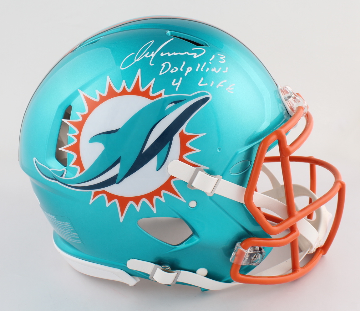 Dan Marino Signed Dolphins Full-Size Authentic On-Field Flash Alternate Speed Helmet Inscribed "Dolphins 4 Life" (JSA COA) at PristineAuction.com Dan Marino Signed Dolphins Full-Size Authentic On-Field Flash Alternate Speed Helmet Inscribed "Dolphins 4 Life" (JSA COA) at PristineAuction.com
