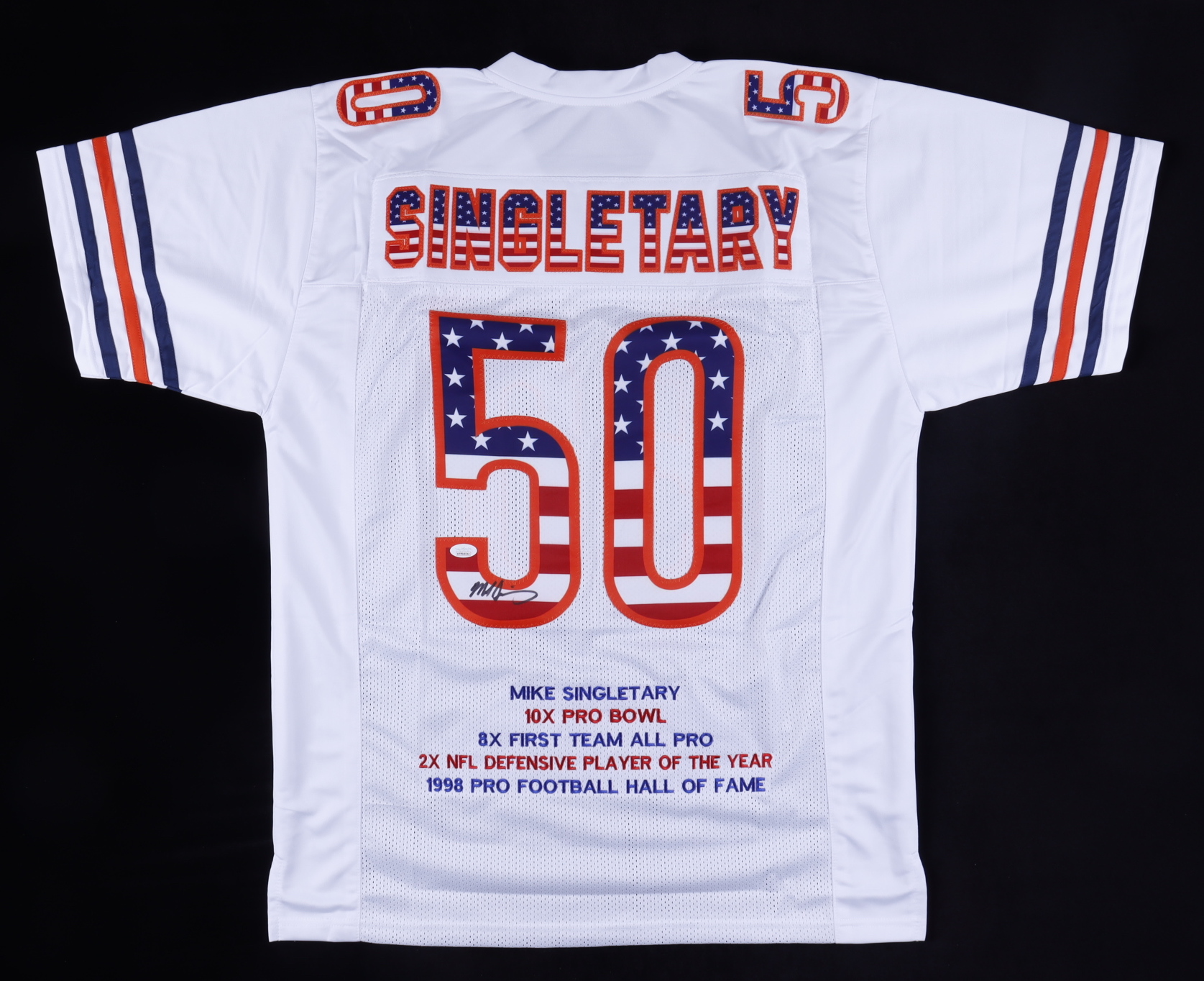 Mike Singletary Signed Career Highlight Stat Jersey (JSA COA) at PristineAuction.com Mike Singletary Signed Career Highlight Stat Jersey (JSA COA) at PristineAuction.com