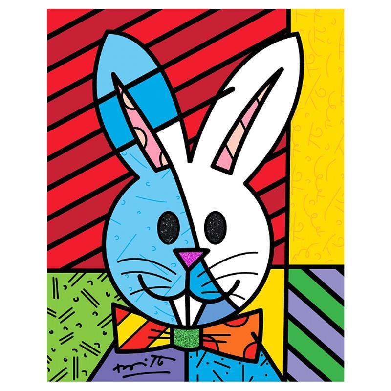Romero Britto Signed "Easter Bunny" LE 8x10 Giclee on Canvas (PA) at PristineAuction.com Romero Britto Signed "Easter Bunny" LE 8x10 Giclee on Canvas (PA) at PristineAuction.com