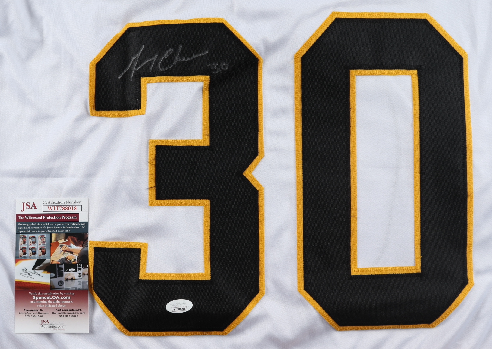 Gerry Cheevers Signed Jersey (JSA COA) at PristineAuction.com Gerry Cheevers Signed Jersey (JSA COA) at PristineAuction.com