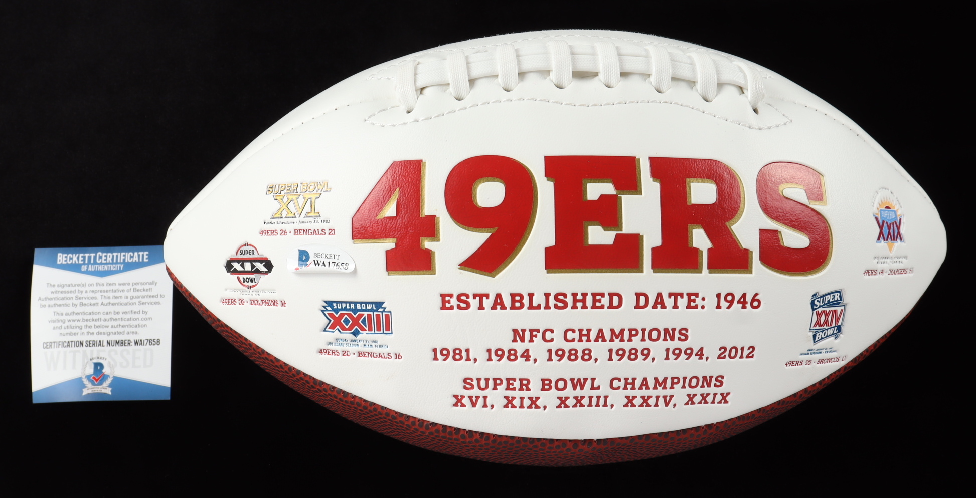 Deion Sanders Signed 49ers Logo Football (Beckett COA) at PristineAuction.com Deion Sanders Signed 49ers Logo Football (Beckett COA) at PristineAuction.com