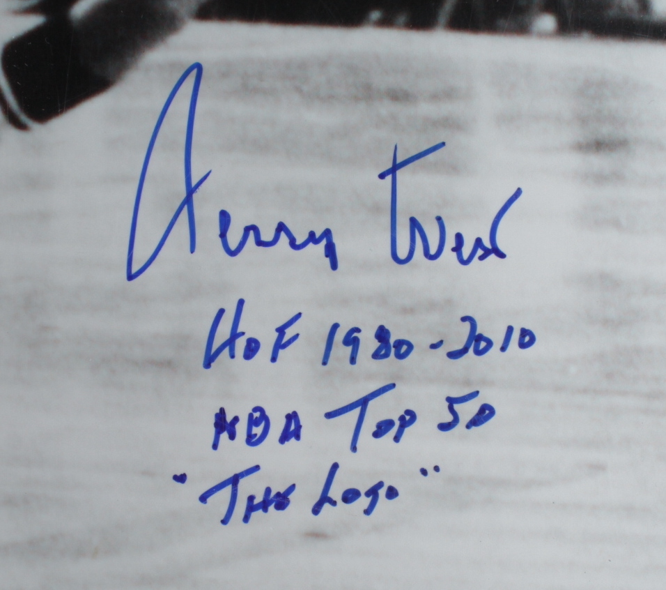 Jerry West & Bob Cousy Signed 16x20 Photo with Multiple Stat Inscriptions (Beckett Hologram & PSA COA) at PristineAuction.com Jerry West & Bob Cousy Signed 16x20 Photo with Multiple Stat Inscriptions (Beckett Hologram & PSA COA) at PristineAuction.com