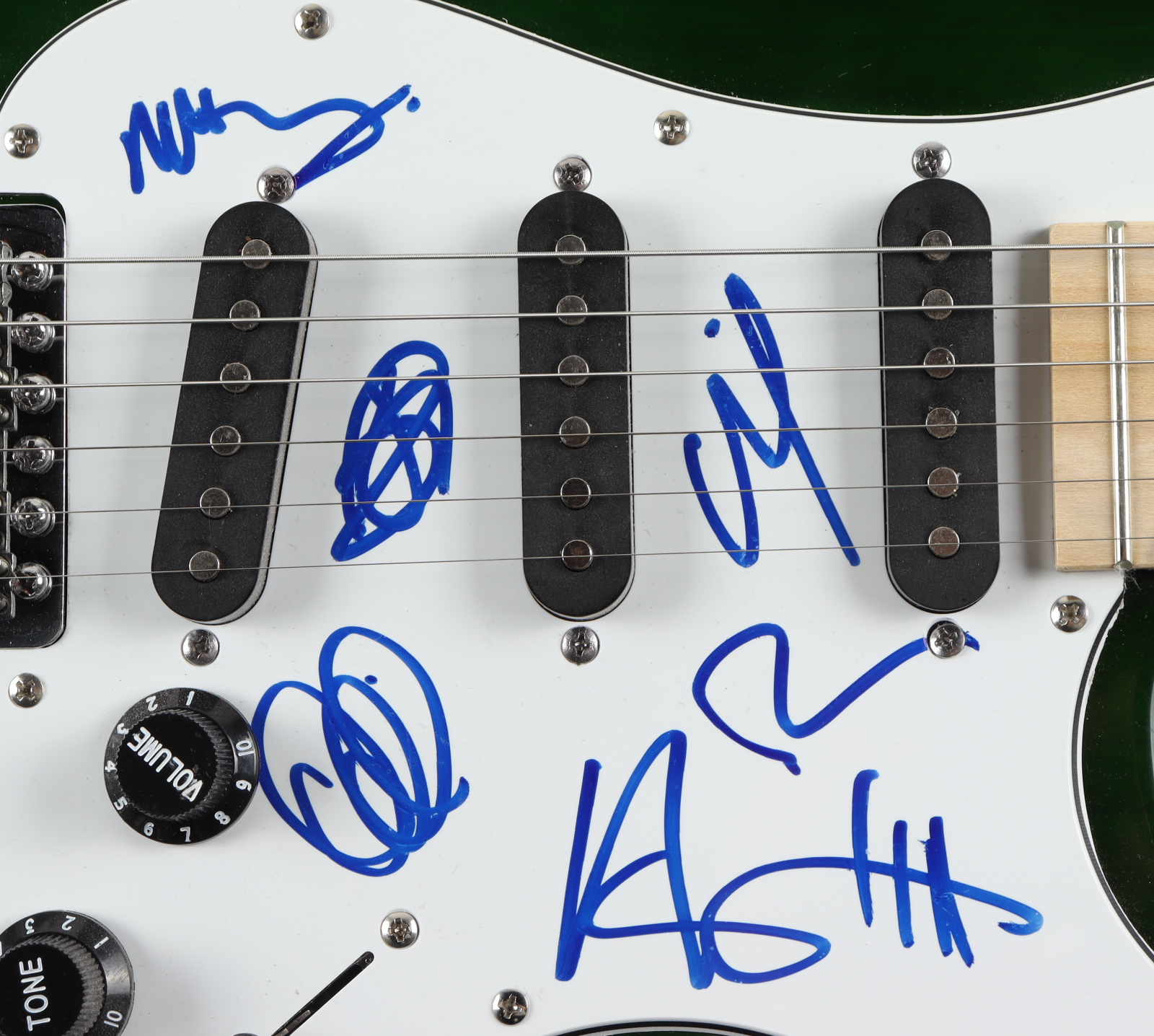"Flogging Molly" 40" Full-Size Electric Guitar Signed by (6) with Dave King, Bridget Regan, Dennis Casey, Matt Hensley (AutographCOA Hologram) at PristineAuction.com "Flogging Molly" 40" Full-Size Electric Guitar Signed by (6) with Dave King, Bridget Regan, Dennis Casey, Matt Hensley (AutographCOA Hologram) at PristineAuction.com