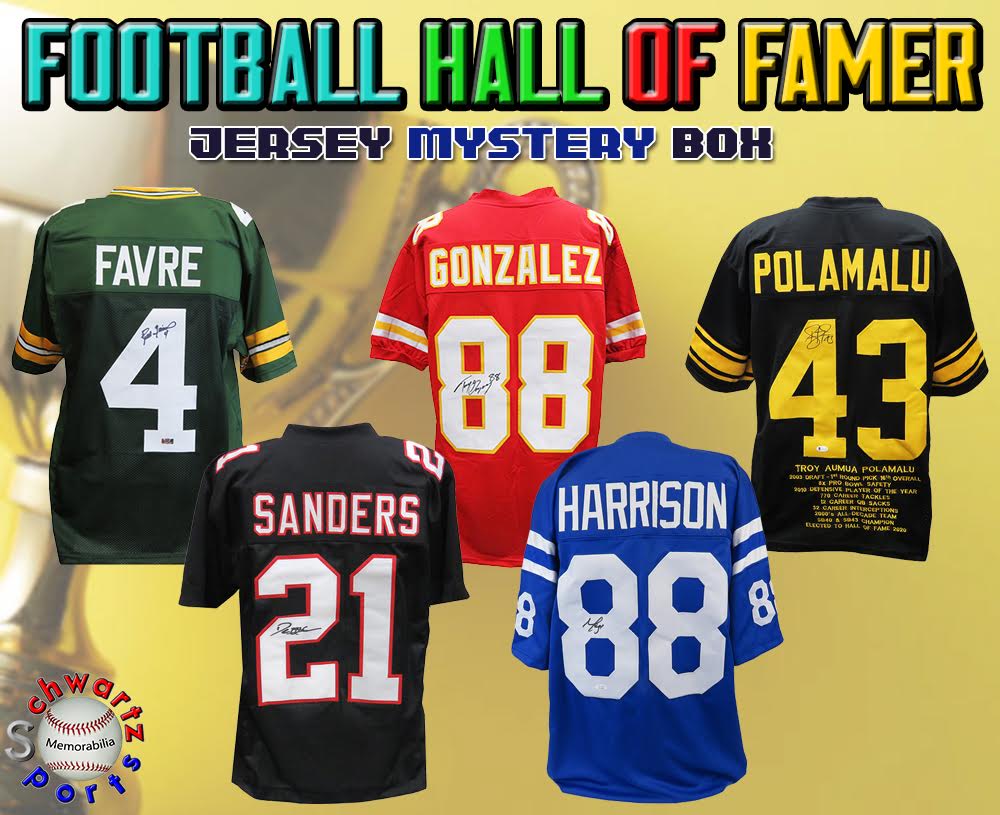 Schwartz Sports Football Hall of Famer Signed Jersey Mystery Box - Series 19 (Limited to 100) (ALL PLAYERS ARE HALL OF FAMERS!!) at PristineAuction.com Schwartz Sports Football Hall of Famer Signed Jersey Mystery Box - Series 19 (Limited to 100) (ALL PLAYERS ARE HALL OF FAMERS!!) at PristineAuction.com
