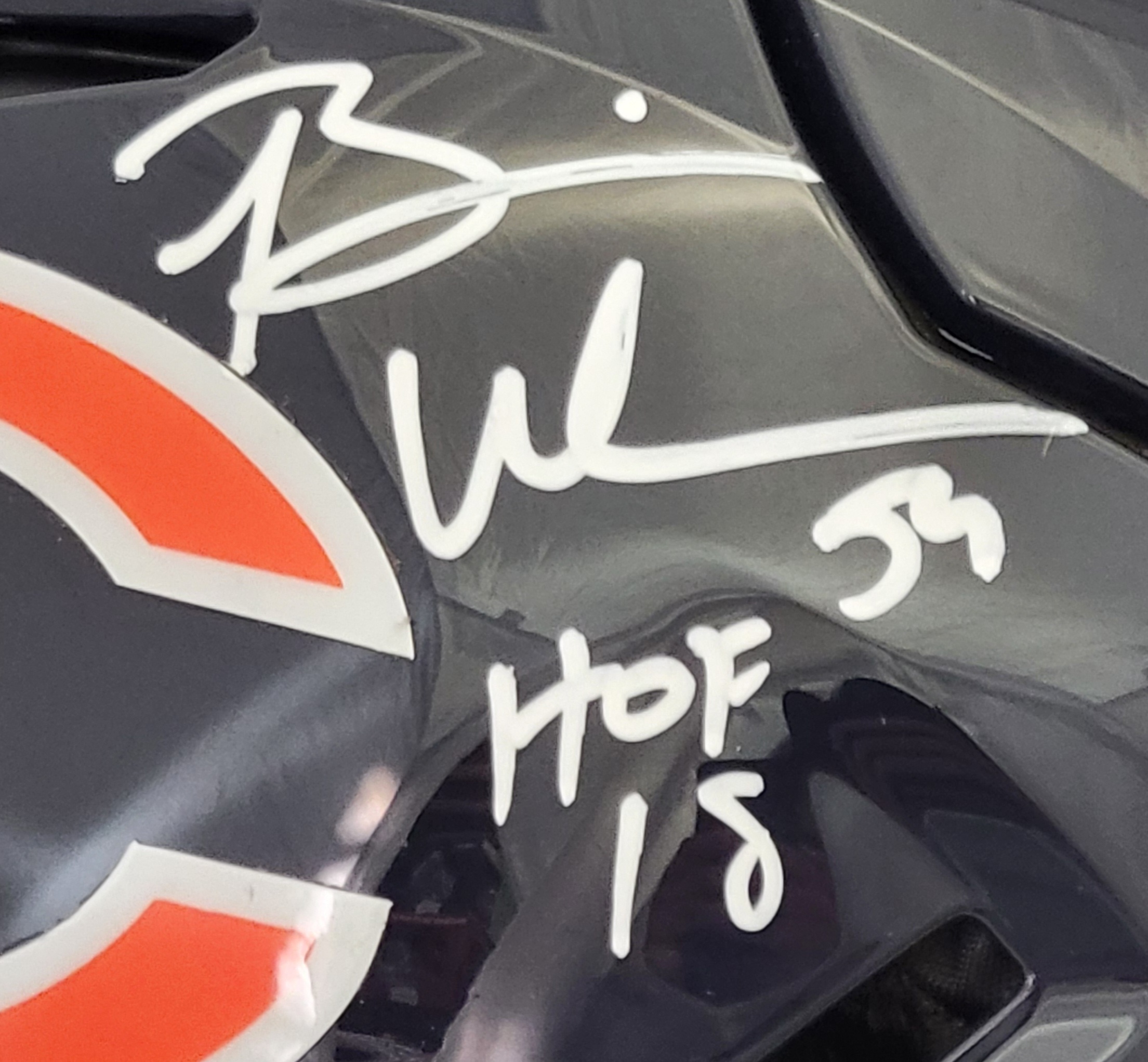 Brian Urlacher Signed Bears Full-Size Authentic On-Field Lunar Eclipse Alternate Speed-Flex Helmet Inscribed "HOF 18" (Beckett) at PristineAuction.com Brian Urlacher Signed Bears Full-Size Authentic On-Field Lunar Eclipse Alternate Speed-Flex Helmet Inscribed "HOF 18" (Beckett) at PristineAuction.com