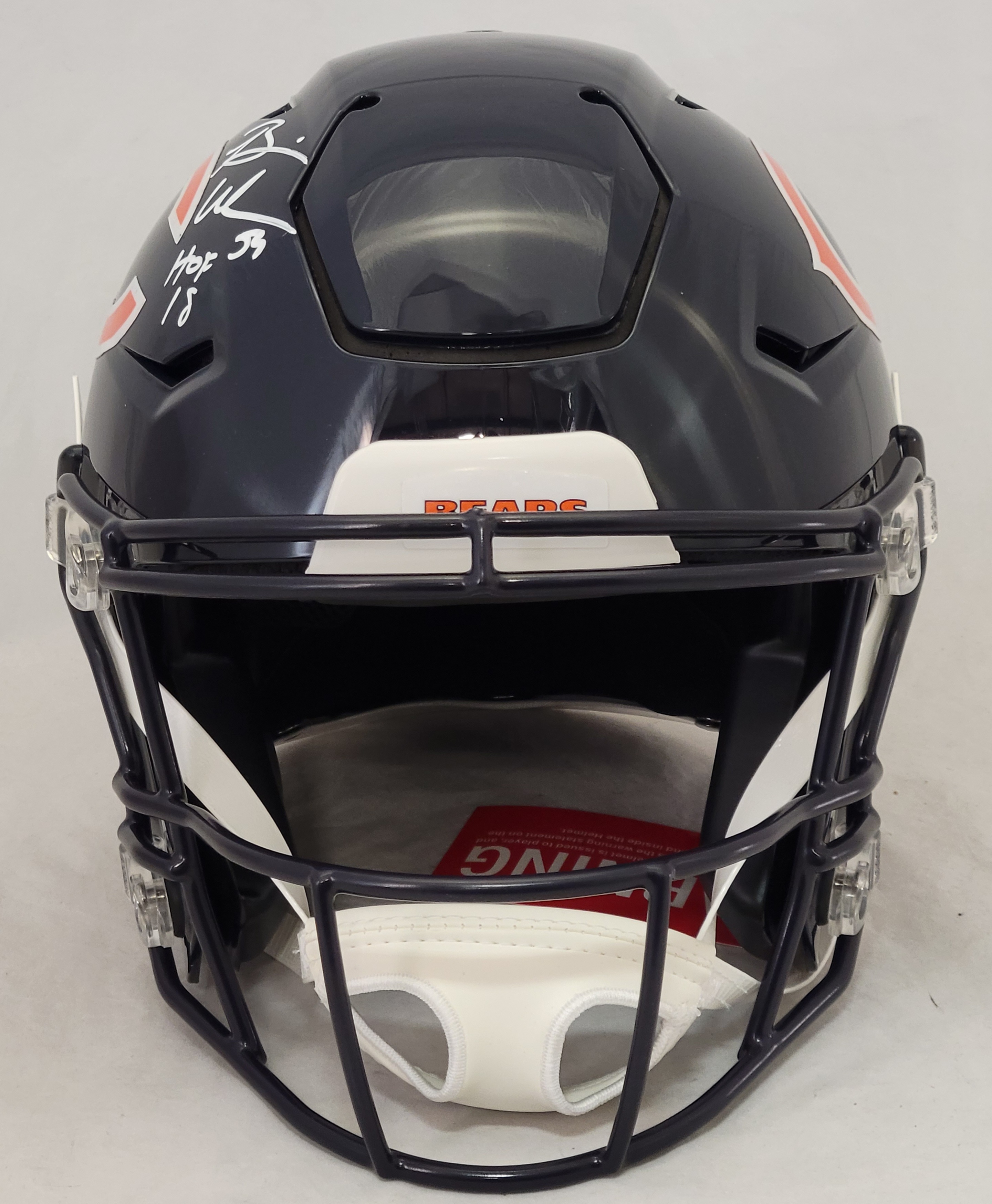 Brian Urlacher Signed Bears Full-Size Authentic On-Field Lunar Eclipse Alternate Speed-Flex Helmet Inscribed "HOF 18" (Beckett) at PristineAuction.com Brian Urlacher Signed Bears Full-Size Authentic On-Field Lunar Eclipse Alternate Speed-Flex Helmet Inscribed "HOF 18" (Beckett) at PristineAuction.com