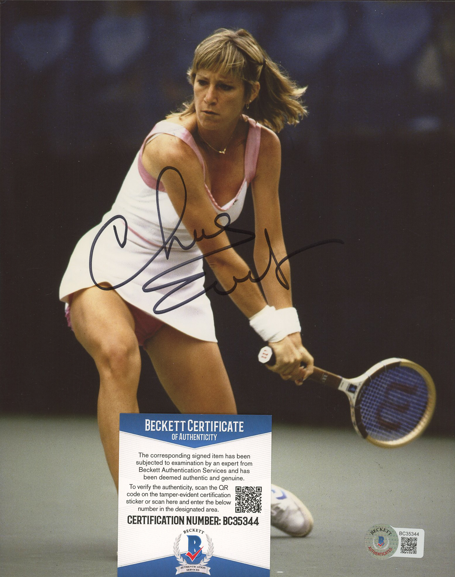 Chris Evert Signed 8x10 Photo (Beckett COA) at PristineAuction.com Chris Evert Signed 8x10 Photo (Beckett COA) at PristineAuction.com