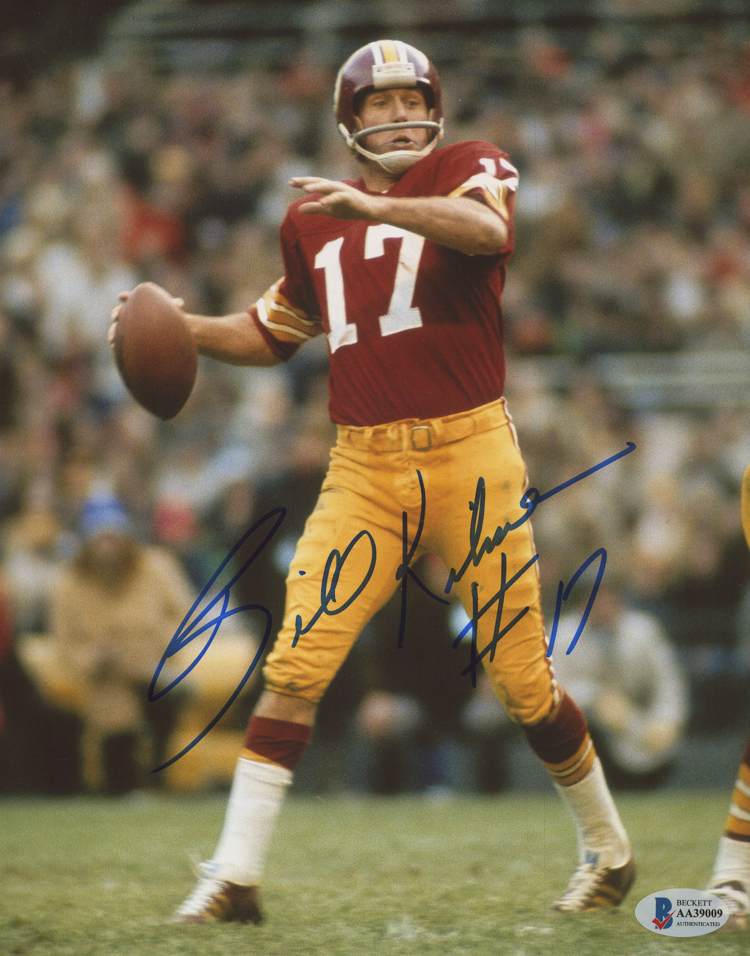 Billy Kilmer Signed Redskins 8x10 Photo (Beckett COA) at PristineAuction.com Billy Kilmer Signed Redskins 8x10 Photo (Beckett COA) at PristineAuction.com
