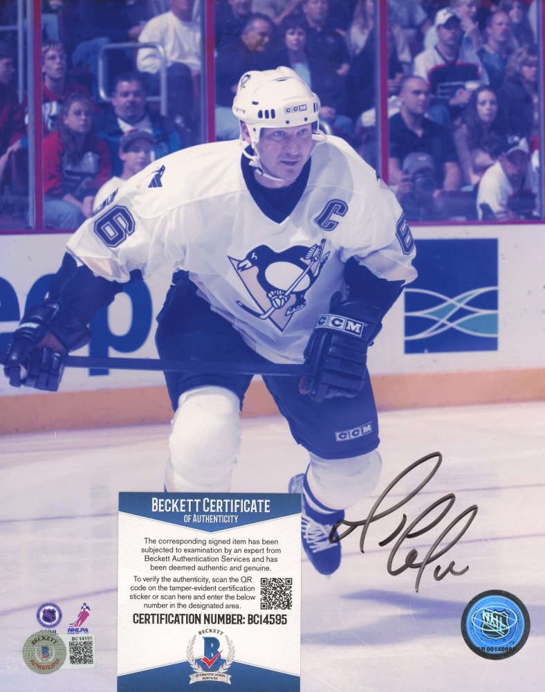 Mario Lemieux Signed Penguins 8x10 Photo (Beckett COA) Pristine Auction