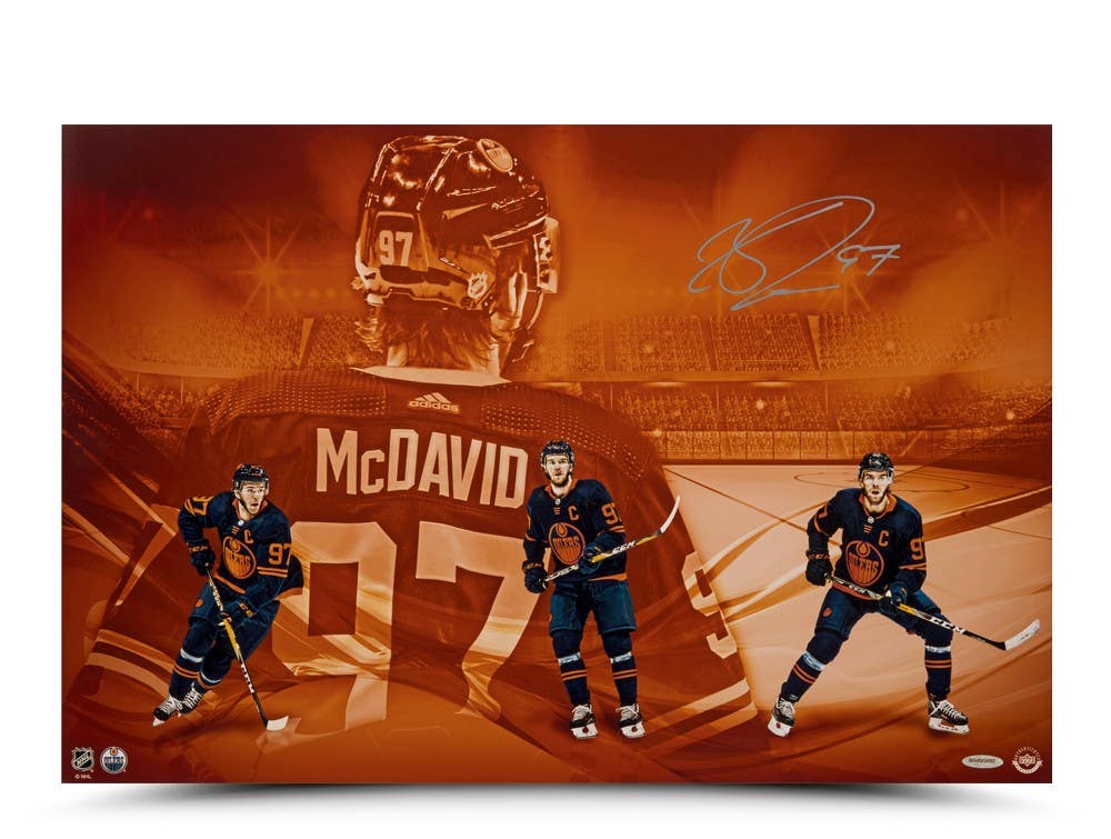 Connor McDavid Signed Oilers 16x24 Photo (UDA) at PristineAuction.com Connor McDavid Signed Oilers 16x24 Photo (UDA) at PristineAuction.com