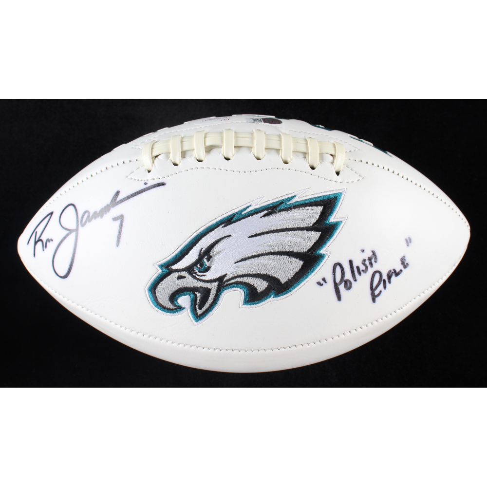 Ron Jaworski Signed Eagles Logo Football Inscribed "Polish Rifle" (JSA COA & SportsMemorabilia