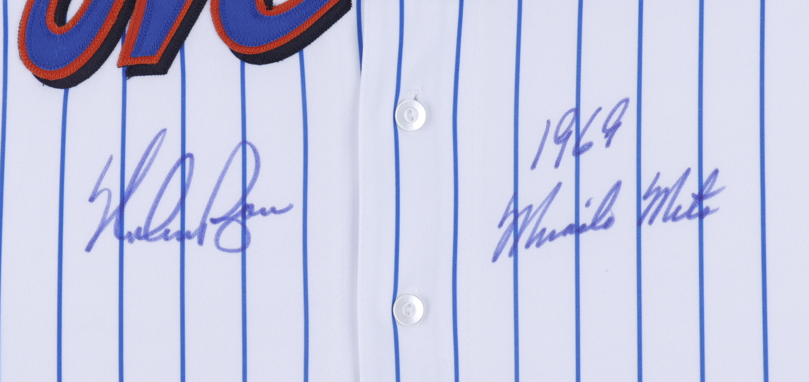 Nolan Ryan Signed Mets 32x36 Custom Framed Jersey Display Inscribed "1969 Miracle Mets" with 1969 World Series Pin (PSA COA) at PristineAuction.com Nolan Ryan Signed Mets 32x36 Custom Framed Jersey Display Inscribed "1969 Miracle Mets" with 1969 World Series Pin (PSA COA) at PristineAuction.com