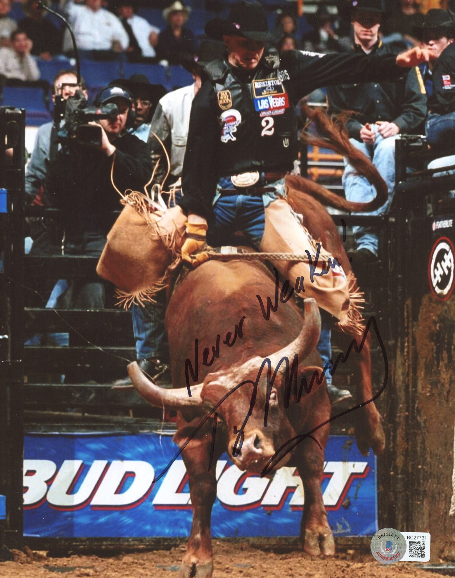 Ty Murray Signed 8x10 Photo Inscribed "Never Weakin!" (Beckett COA) at PristineAuction.com Ty Murray Signed 8x10 Photo Inscribed "Never Weakin!" (Beckett COA) at PristineAuction.com