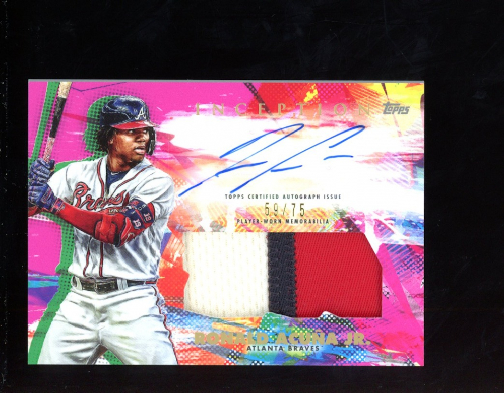 Ronald Acuna Jr. 2020 Topps Inception Patch Autographs Magenta #IAPRAJ #59/75