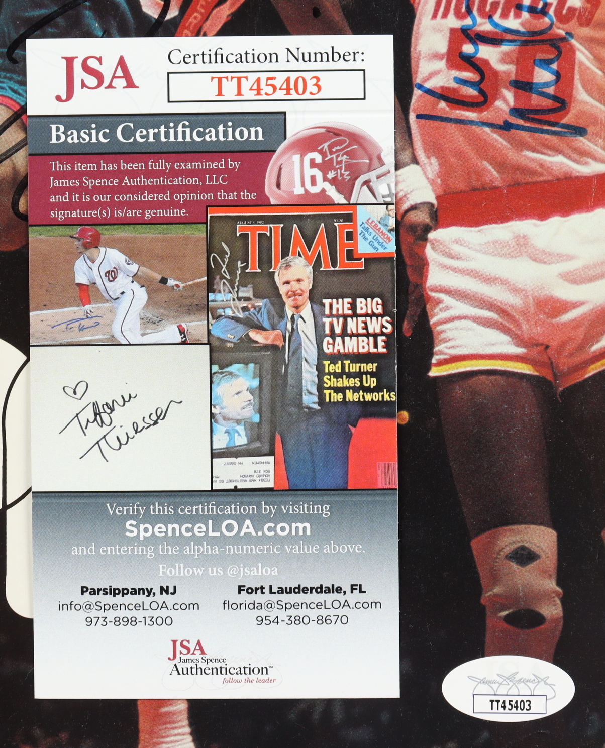 1984-85 Hoops: The Official NBA Program Magazine Signed By (5) with Darryl Dawkins, George Johnson, Mike O'Koren, Darwin Cook (JSA) at PristineAuction.com 1984-85 Hoops: The Official NBA Program Magazine Signed By (5) with Darryl Dawkins, George Johnson, Mike O'Koren, Darwin Cook (JSA) at PristineAuction.com