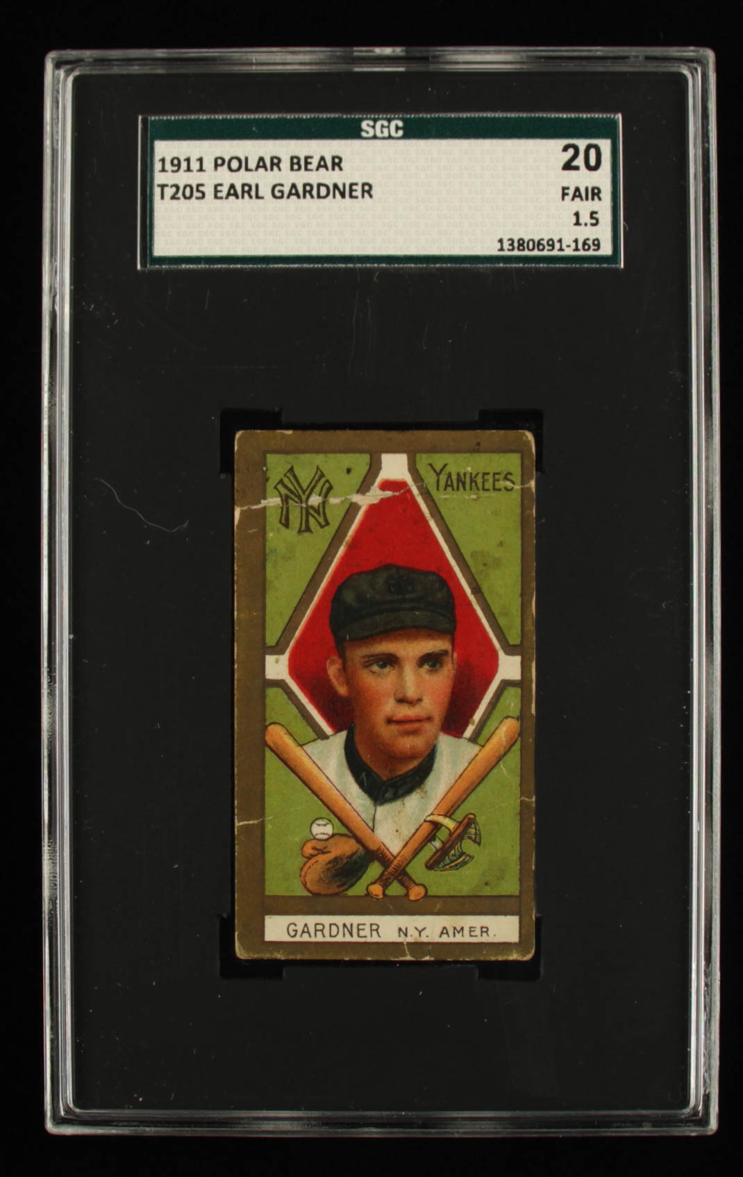 Earl Gardner 1911 T205 Gold Border #73 (SGC 1.5) at PristineAuction.com Earl Gardner 1911 T205 Gold Border #73 (SGC 1.5) at PristineAuction.com