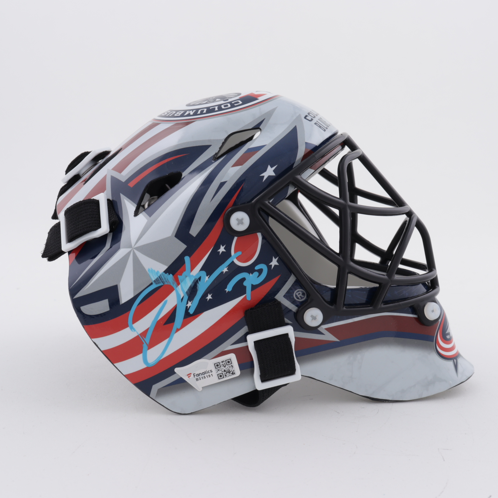Joonas Korpisalo Signed Blue Jackets Mini Goalie Mask (Fanatics Hologram) at PristineAuction.com Joonas Korpisalo Signed Blue Jackets Mini Goalie Mask (Fanatics Hologram) at PristineAuction.com