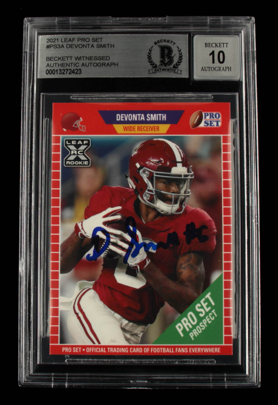 Devonta Smith Signed 2021 Leaf Pro Set #PS3A (BGS Encapsulated) at PristineAuction.com Devonta Smith Signed 2021 Leaf Pro Set #PS3A (BGS Encapsulated) at PristineAuction.com