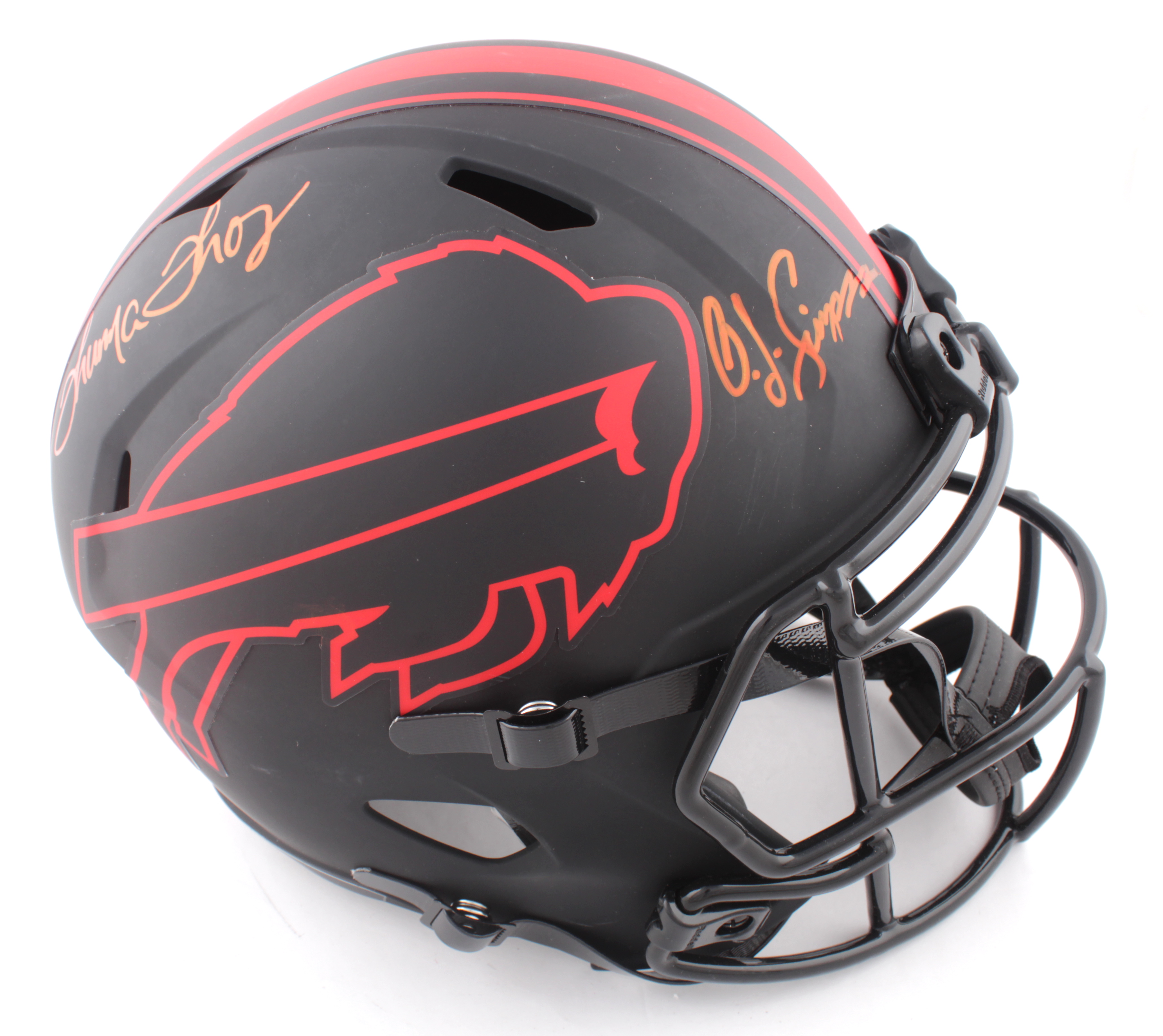 Thurman Thomas & O.J. Simpson Signed Bills Full-Size Eclipse Alternate Speed Helmet (JSA COA & Beckett COA) at PristineAuction.com Thurman Thomas & O.J. Simpson Signed Bills Full-Size Eclipse Alternate Speed Helmet (JSA COA & Beckett COA) at PristineAuction.com