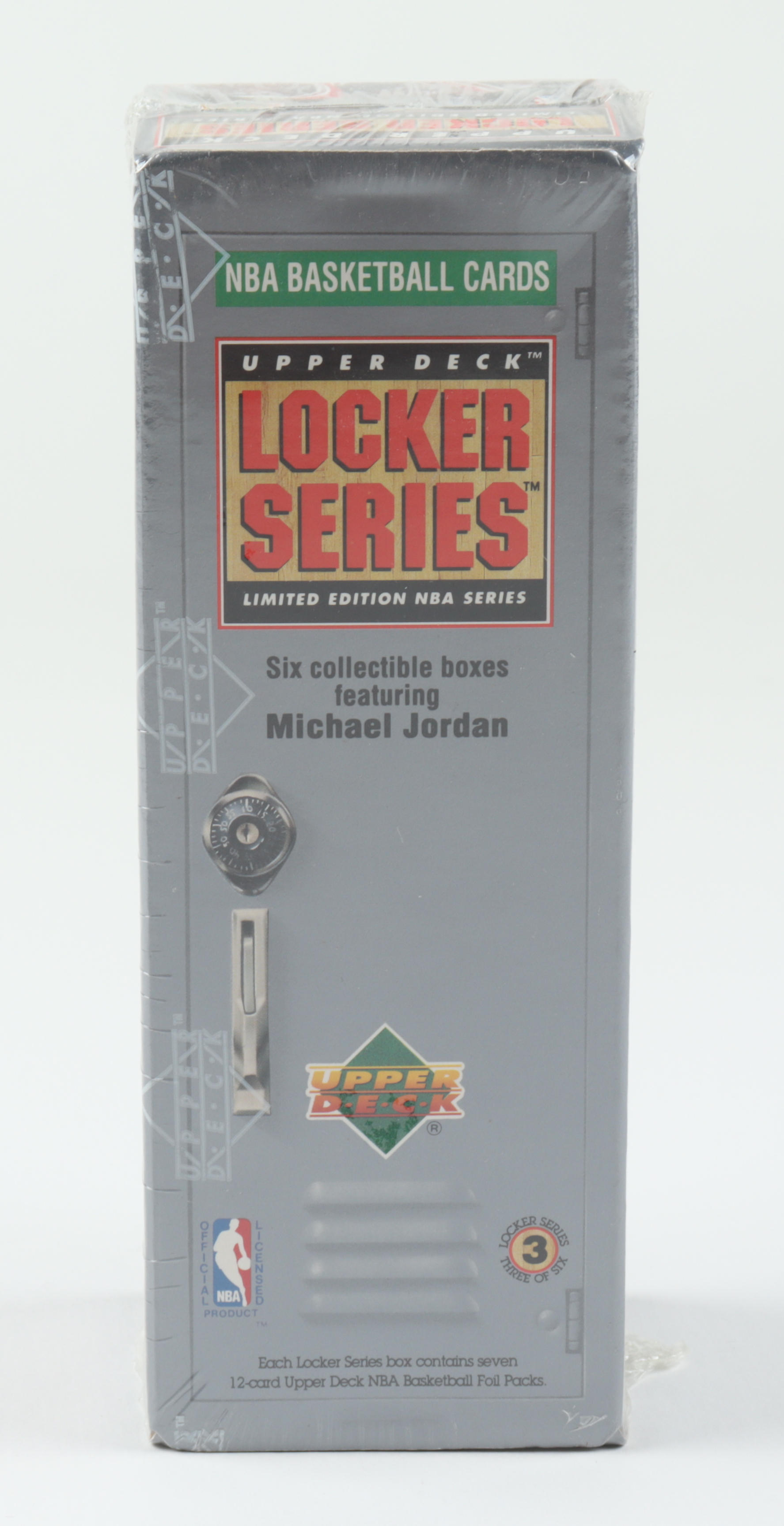 1991 Upper Deck NBA Michael Jordan Locker Series 3 Box with (7) Packs at PristineAuction.com 1991 Upper Deck NBA Michael Jordan Locker Series 3 Box with (7) Packs at PristineAuction.com