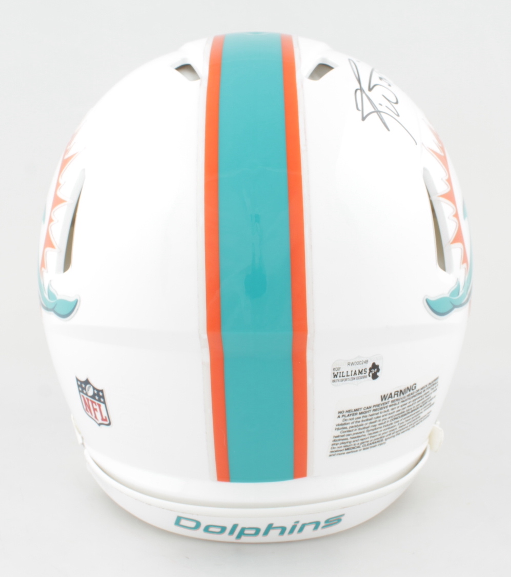 Ricky Williams Signed Dolphins Full-Size Authentic On-Field Speed Helmet Inscribed "Smoking Joints & Scoring Points" (Williams Hologram) at PristineAuction.com Ricky Williams Signed Dolphins Full-Size Authentic On-Field Speed Helmet Inscribed "Smoking Joints & Scoring Points" (Williams Hologram) at PristineAuction.com