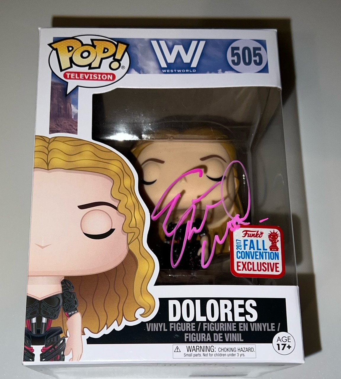 Evan Rachel Wood Signed "Westworld" #505 Dolores Funko Pop! Vinyl Figure (Beckett Hologram) at PristineAuction.com Evan Rachel Wood Signed "Westworld" #505 Dolores Funko Pop! Vinyl Figure (Beckett Hologram) at PristineAuction.com